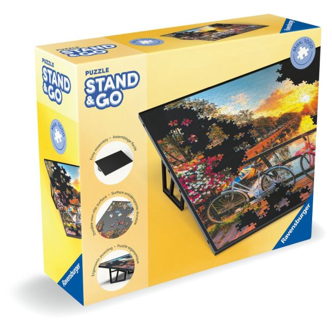 Ravensburger - Suport portabil pentru puzzle cu design elegant negru pentru puzzle orizontal de 50 x 70 cm ARTRVSPA16529
