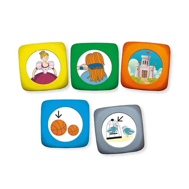 Set 15 cuburi cu povesti story cubes cu ghid pedagogic si suport audio in limba romana - okeakr20048
