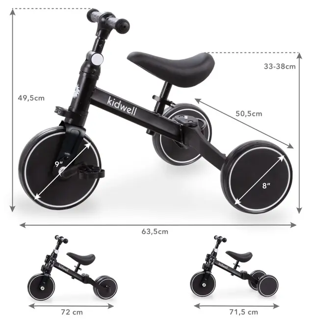 Tricicleta Si Bicicleta Pico Black 3 In 1, Kidwell Pjbrotrpic05a0