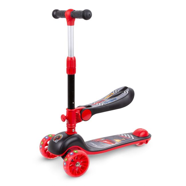 Trotineta Copii Cu Sezut, Transformabila 2in1, Pliabila, Cu Lumini Led, Rimba Race, 1-5 Ani, Pana La 50 Kg, Kidwell Pjbhubarim01a2