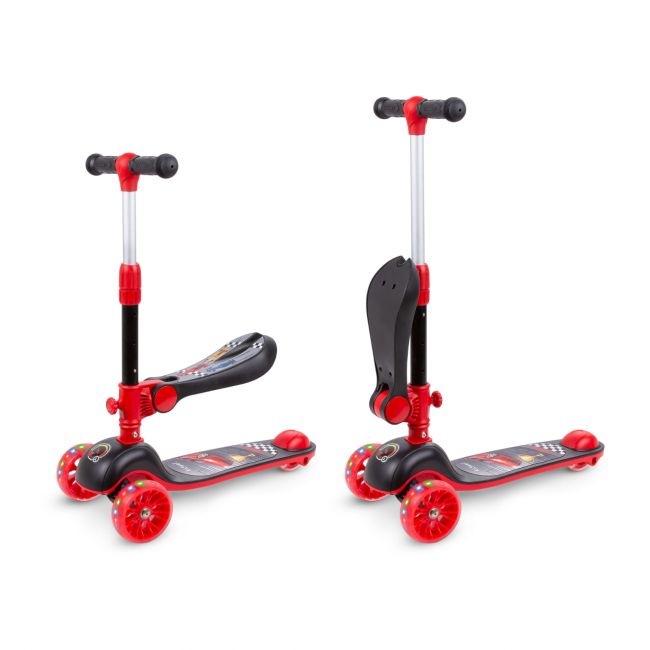 Trotineta Copii Cu Sezut, Transformabila 2in1, Pliabila, Cu Lumini Led, Rimba Race, 1-5 Ani, Pana La 50 Kg, Kidwell Pjbhubarim01a2