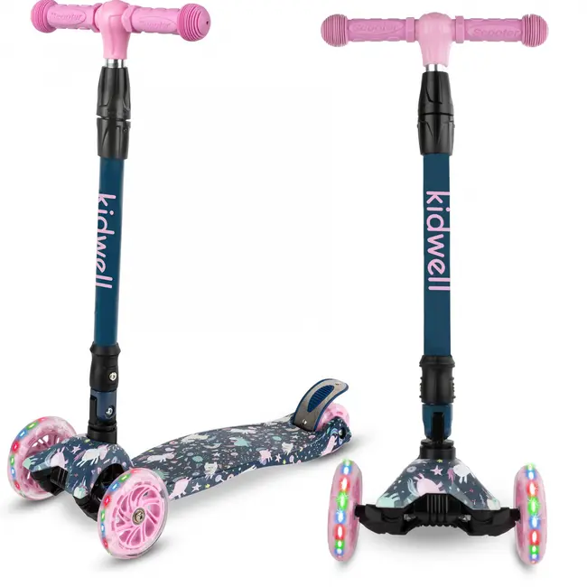 Trotineta Copii Pliabila, Reglabila, Roti Luminoase, Vento Magic, 3+ Ani, Pana La 50 Kg, Kidwell Pjbhubaven01a8