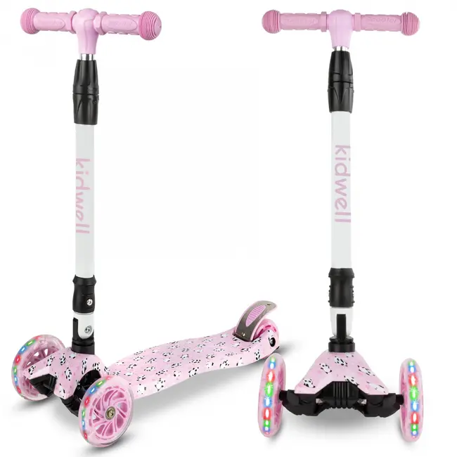 Trotineta Copii Pliabila, Reglabila, Roti Luminoase, Vento Panda, 3+ Ani, Pana La 50 Kg, Kidwell Pjbhubaven01a9