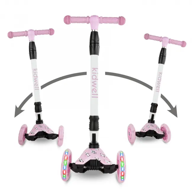 Trotineta Copii Pliabila, Reglabila, Roti Luminoase, Vento Panda, 3+ Ani, Pana La 50 Kg, Kidwell Pjbhubaven01a9