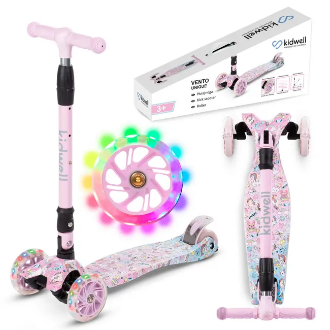 Trotineta Copii Pliabila, Reglabila, Roti Luminoase, Vento Unique, 3+ Ani, Pana La 50 Kg, Kidwell Pjbhubaven01a5