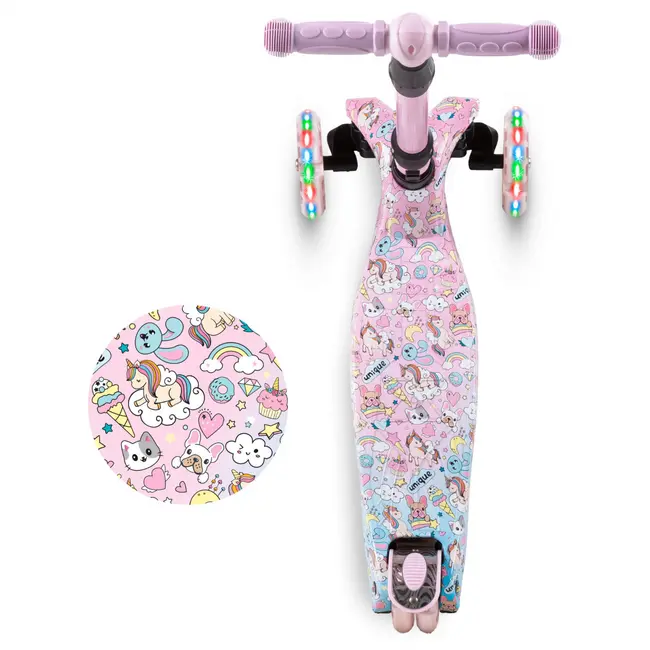 Trotineta Copii Pliabila, Reglabila, Roti Luminoase, Vento Unique, 3+ Ani, Pana La 50 Kg, Kidwell Pjbhubaven01a5