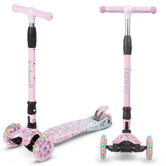 Trotineta Copii Pliabila, Reglabila, Roti Luminoase, Vento Unique, 3+ Ani, Pana La 50 Kg, Kidwell Pjbhubaven01a5