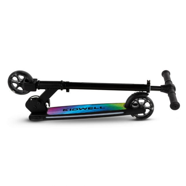 Trotineta Cu 2 Roti Pentru Copii, 3in1, Pliabila, Reglabila, Cu Iluminare Led Incorporata, Mido Black, 5 Ani+, Pana La 100 Kg, Kidwell Pjbhuskmid01a0