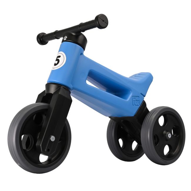 Bicicleta fara pedale cu cosulet pentru ghidon Funny Wheels Rider SPORT 2 in 1 Albastra/Negru PMICFWR-S-BLUEBN