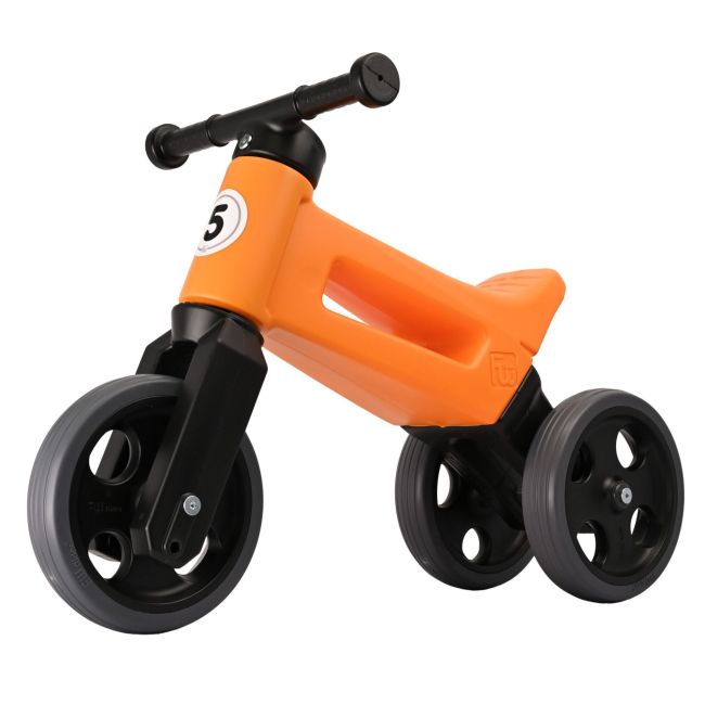 Bicicleta fara pedale cu cosulet pentru ghidon Funny Wheels Rider SPORT 2 in 1 Portocalie PMICFWR-S-ORAB