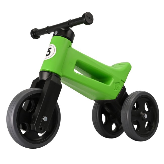 Bicicleta fara pedale cu cosulet pentru ghidon Funny Wheels Rider SPORT 2 in 1 Verde PMICFWR-S-GREB