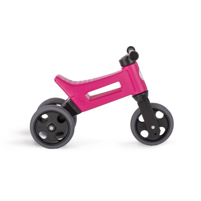 Bicicleta fara pedale cu cosulet pentru ghidon Funny Wheels Rider SPORT 2 in 1 Roz/Negru PMICFWR-S-PINKBB
