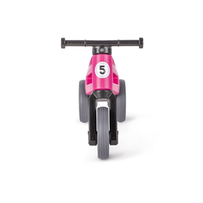 Bicicleta fara pedale cu cosulet pentru ghidon Funny Wheels Rider SPORT 2 in 1 Roz/Negru PMICFWR-S-PINKBB