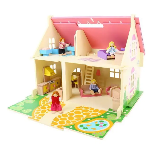 Casuta din lemn pentru papusi - flowers