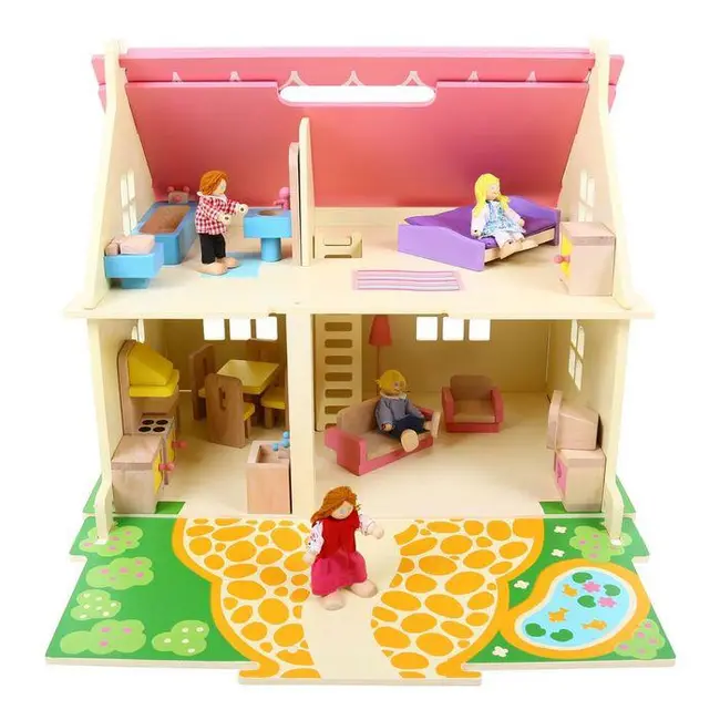 Casuta din lemn pentru papusi - flowers