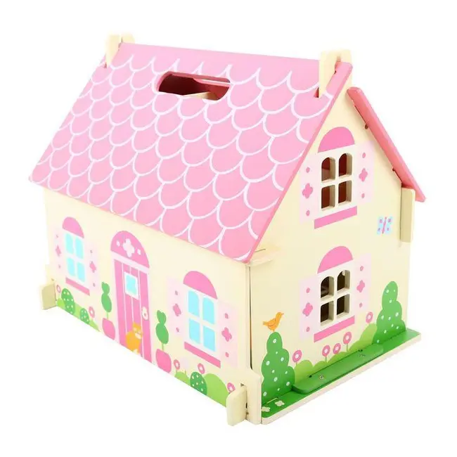 Casuta din lemn pentru papusi - flowers