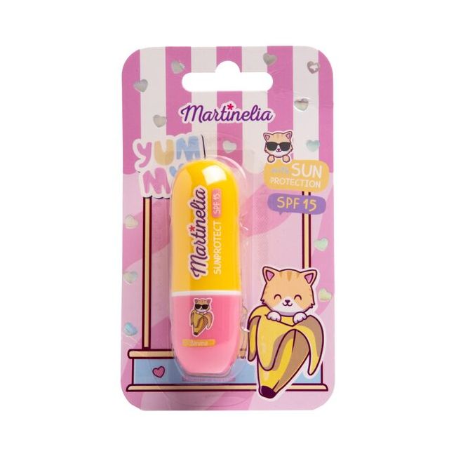 Balsam de buze cu SPF 15 pentru copii cu aroma de banana, 68025, 3.5 g  Martinelia