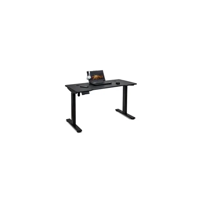 Birou reglabil electric off990, blat mdf, cu motor, functional, negru/alb drm10581