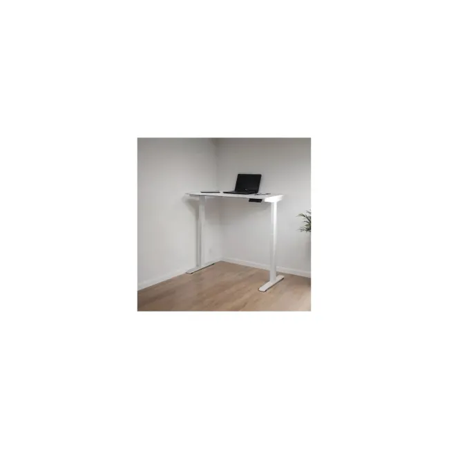 Birou reglabil electric off990, blat mdf, cu motor, functional, negru/alb drm10581