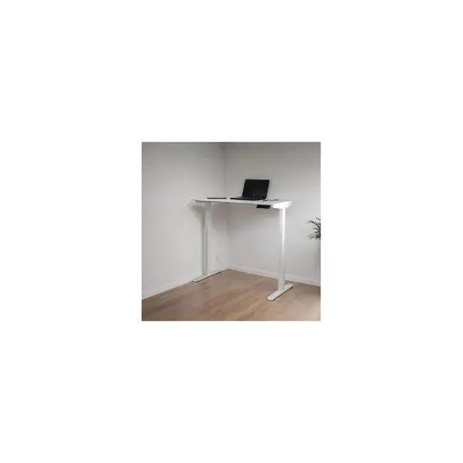 Birou reglabil electric off990, blat mdf, cu motor, functional, negru/alb drm10581