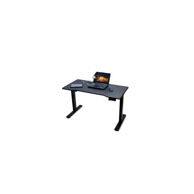 Birou reglabil electric off990, blat mdf, cu motor, functional, negru/alb drm10581