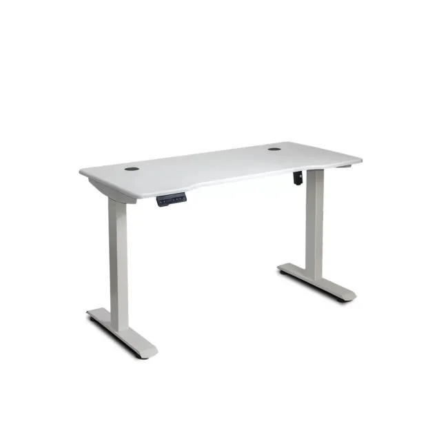 Birou reglabil electric off990, blat mdf, cu motor, functional, negru/alb drm10581