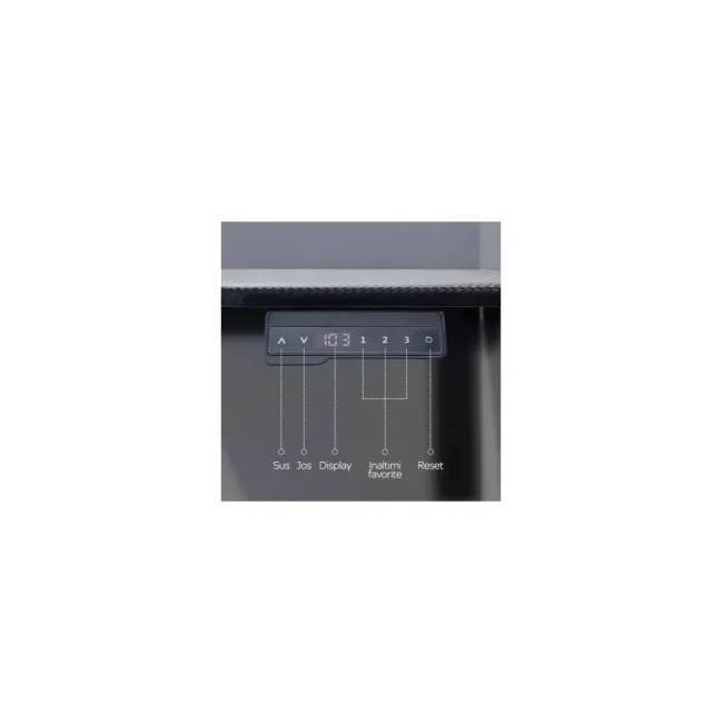Birou reglabil electric off990, blat mdf, cu motor, functional, negru/alb drm10581