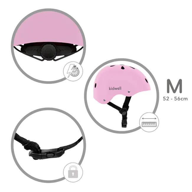 Casca De Protectie Pentru Copii, Sistem De Reglare, M, 52-56 Cm, 3 Ani+, Pink, Kidwell Pjbkaskori09a2