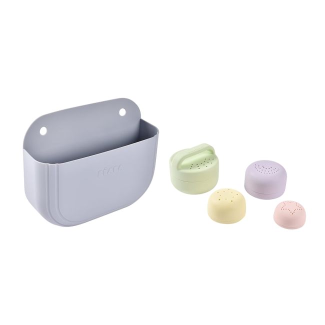 Cos silicon Beaba cu jucarii de baie Pebble ERFB920413