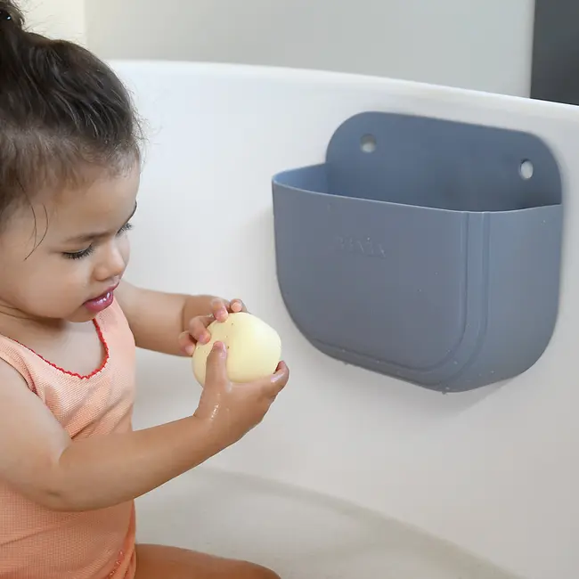 Cos silicon Beaba cu jucarii de baie Pebble ERFB920413