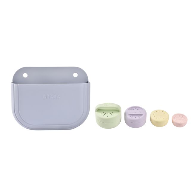 Cos silicon Beaba cu jucarii de baie Pebble ERFB920413