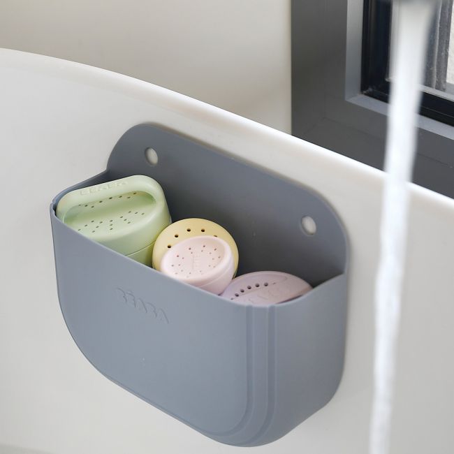 Cos silicon Beaba cu jucarii de baie Pebble ERFB920413