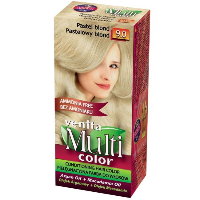 Display din carton cu 30 bucati Vopsea de par Venita Multicolor si paletar