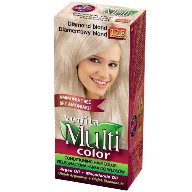 Display din carton cu 30 bucati Vopsea de par Venita Multicolor si paletar