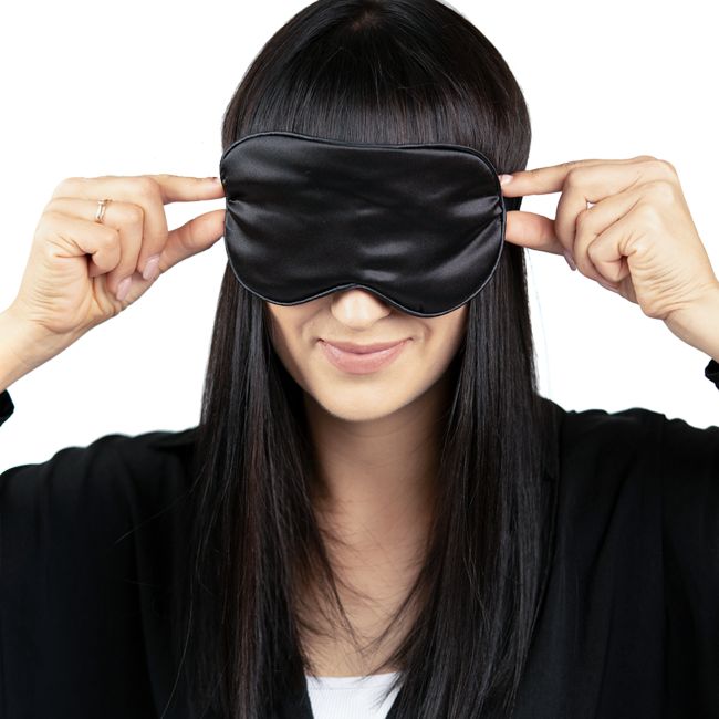 Masca de Dormit, cu Reglementare, WAYA Sleep Mask, Curea Elastica, Culoare Negru EKDEM-SLK06