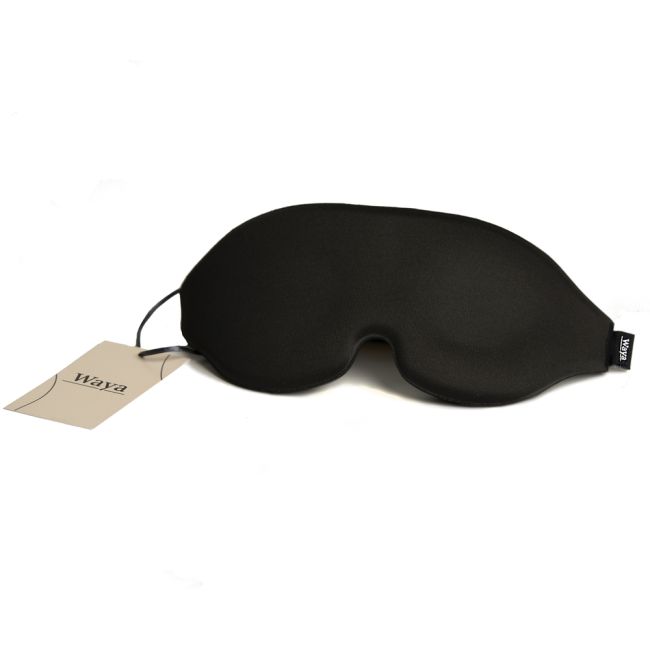 Masca de somn 3D Premium, WAYA , Poliester, Reglabila, 100% lumina blocata, Negru EKDEM-S1