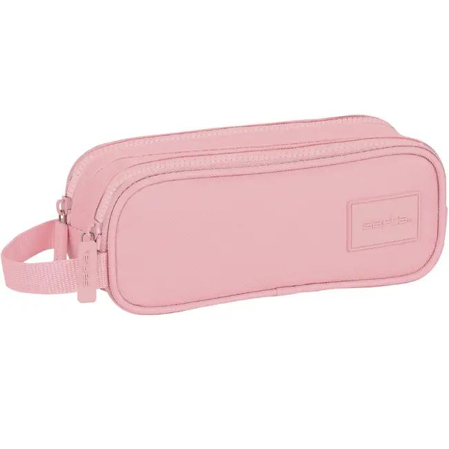 Penar Safta Basic Pink cu 2 compartimente, 21x8x6 cm