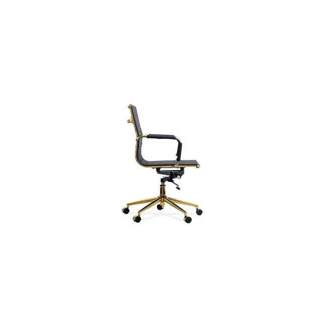 Scaun de birou off 802a, ergonomic, spatar inalt, mecanism balans, baza aurie, 110 kg drm10541