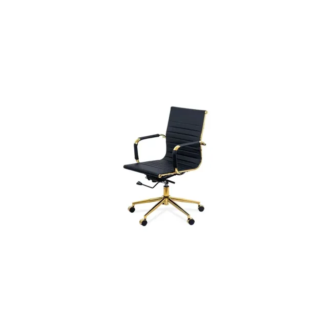 Scaun de birou off 802a, ergonomic, spatar inalt, mecanism balans, baza aurie, 110 kg drm10541