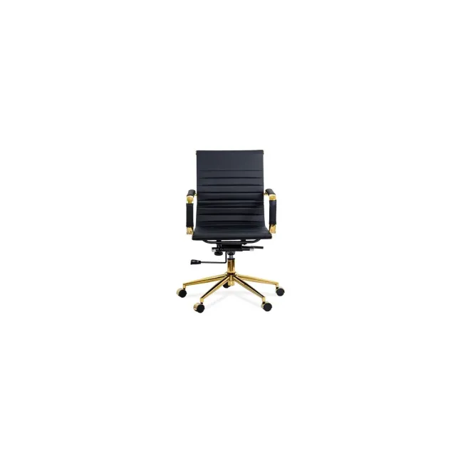 Scaun de birou off 802a, ergonomic, spatar inalt, mecanism balans, baza aurie, 110 kg drm10541