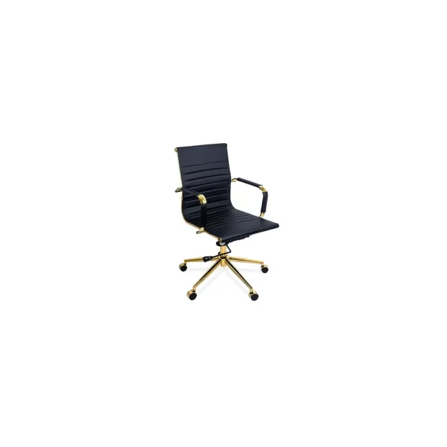 Scaun de birou off 802a, ergonomic, spatar inalt, mecanism balans, baza aurie, 110 kg drm10541