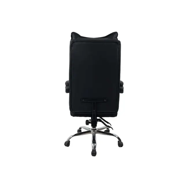 Scaun directorial ab041, piele ecologica, robust, cadru cromat, spatar rabatabil, suport picioare,120 kg, negru drm10368