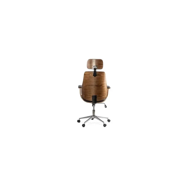 Scaun directorial cu tetiera off1606, baza metalica, piele ecologica, elegant, mecanism balans, 120 kg drm10589