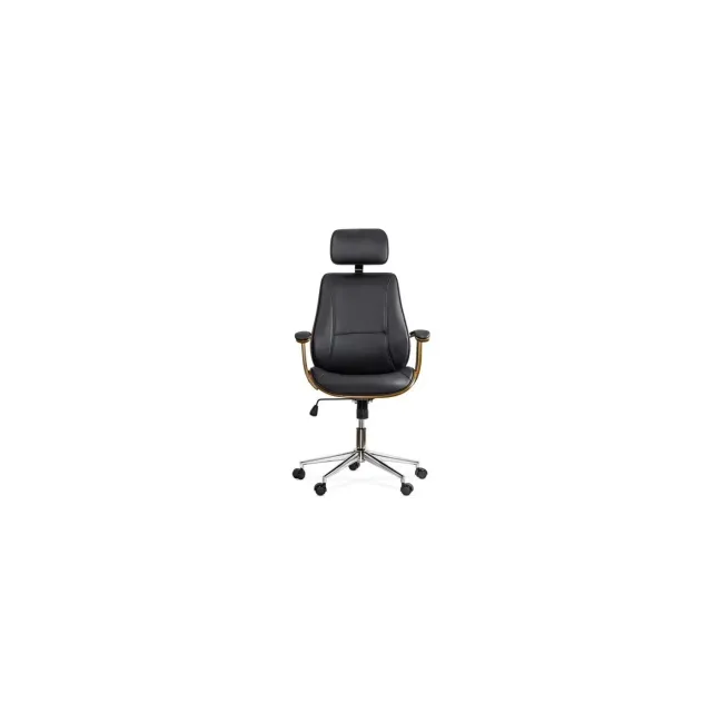 Scaun directorial cu tetiera off1606, baza metalica, piele ecologica, elegant, mecanism balans, 120 kg drm10589