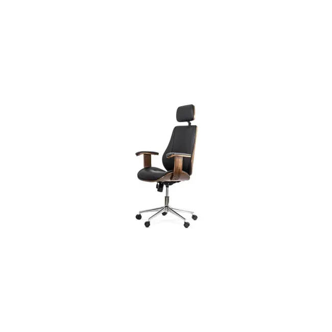 Scaun directorial cu tetiera off1606, baza metalica, piele ecologica, elegant, mecanism balans, 120 kg drm10589