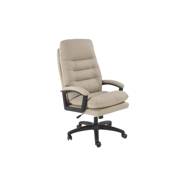 Scaun directorial hm harbor, piele ecologica, inaltime reglabila, mecanism de balansare, perne duble, 120 kg, bej drm10556