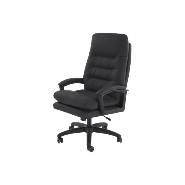 Scaun directorial hm harbor, piele ecologica, inaltime reglabila, mecanism de balansare, perne duble, 120 kg, negru drm10546