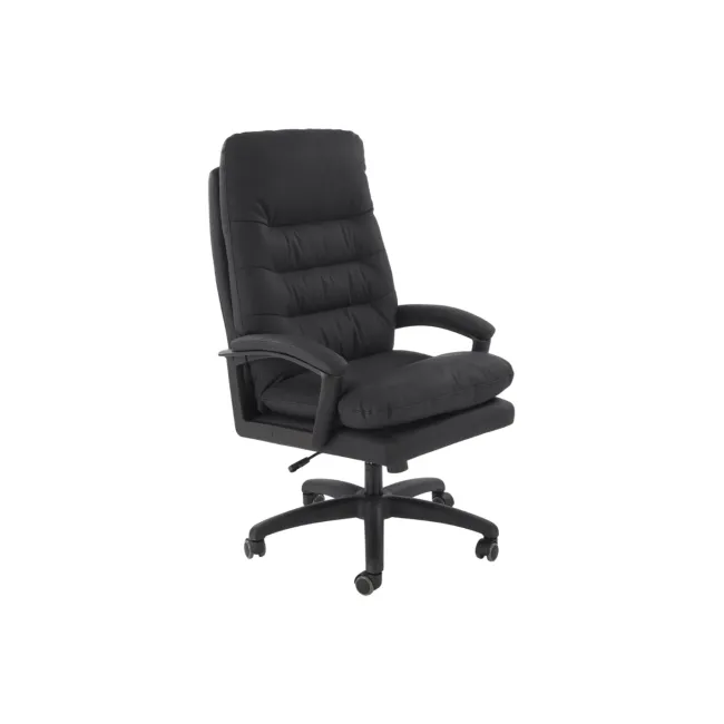 Scaun directorial hm harbor, piele ecologica, inaltime reglabila, mecanism de balansare, perne duble, 120 kg, negru drm10546