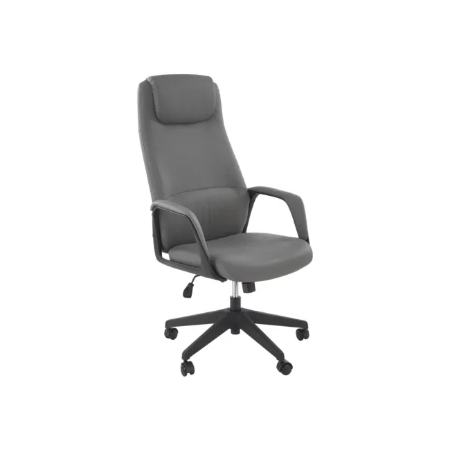Scaun directorial hm razor, piele ecologica, mecanism multiblock, tetiera integrata,120 kg, gri drm10551