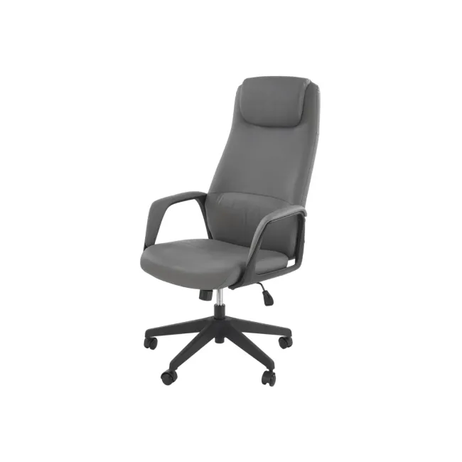 Scaun directorial hm razor, piele ecologica, mecanism multiblock, tetiera integrata,120 kg, gri drm10551